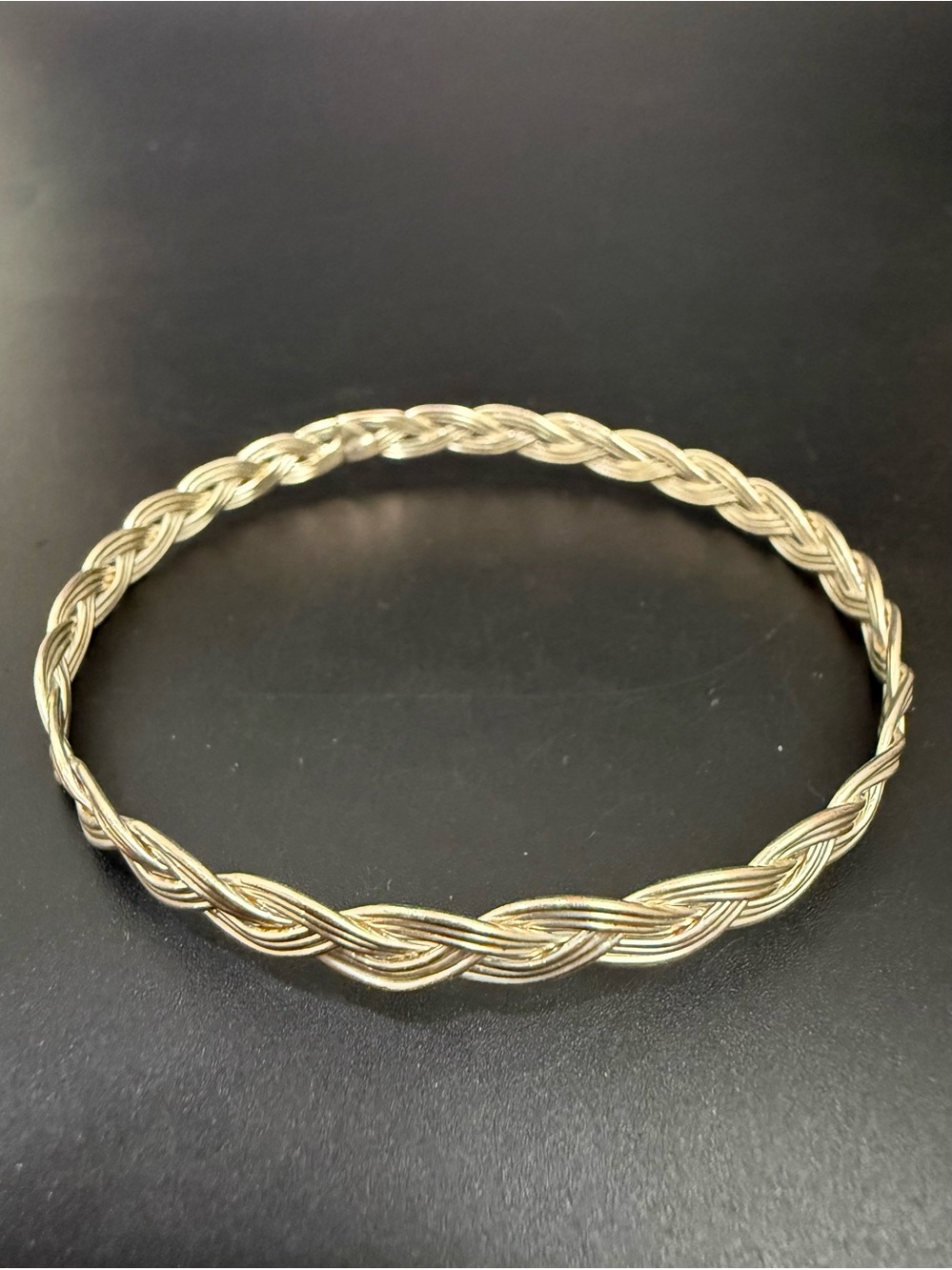 Silver-tone Multi-strand Braided Wire Bangle Bracelet